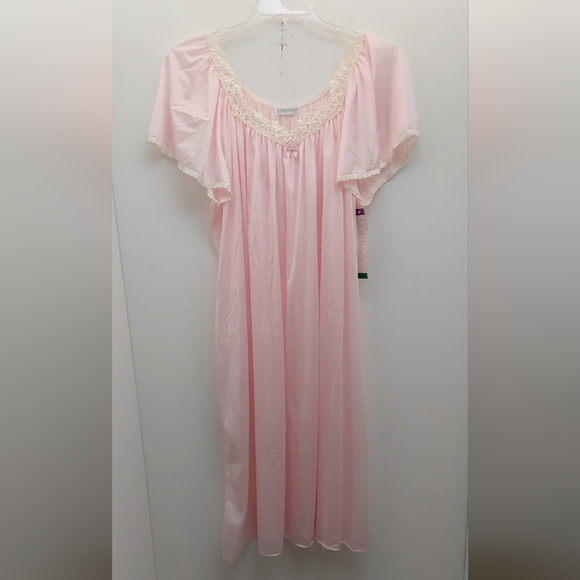 Lorraine Other - NWT Vintage Lorraine Nightgown 3X Light Ice Pink Lace Trim VTG